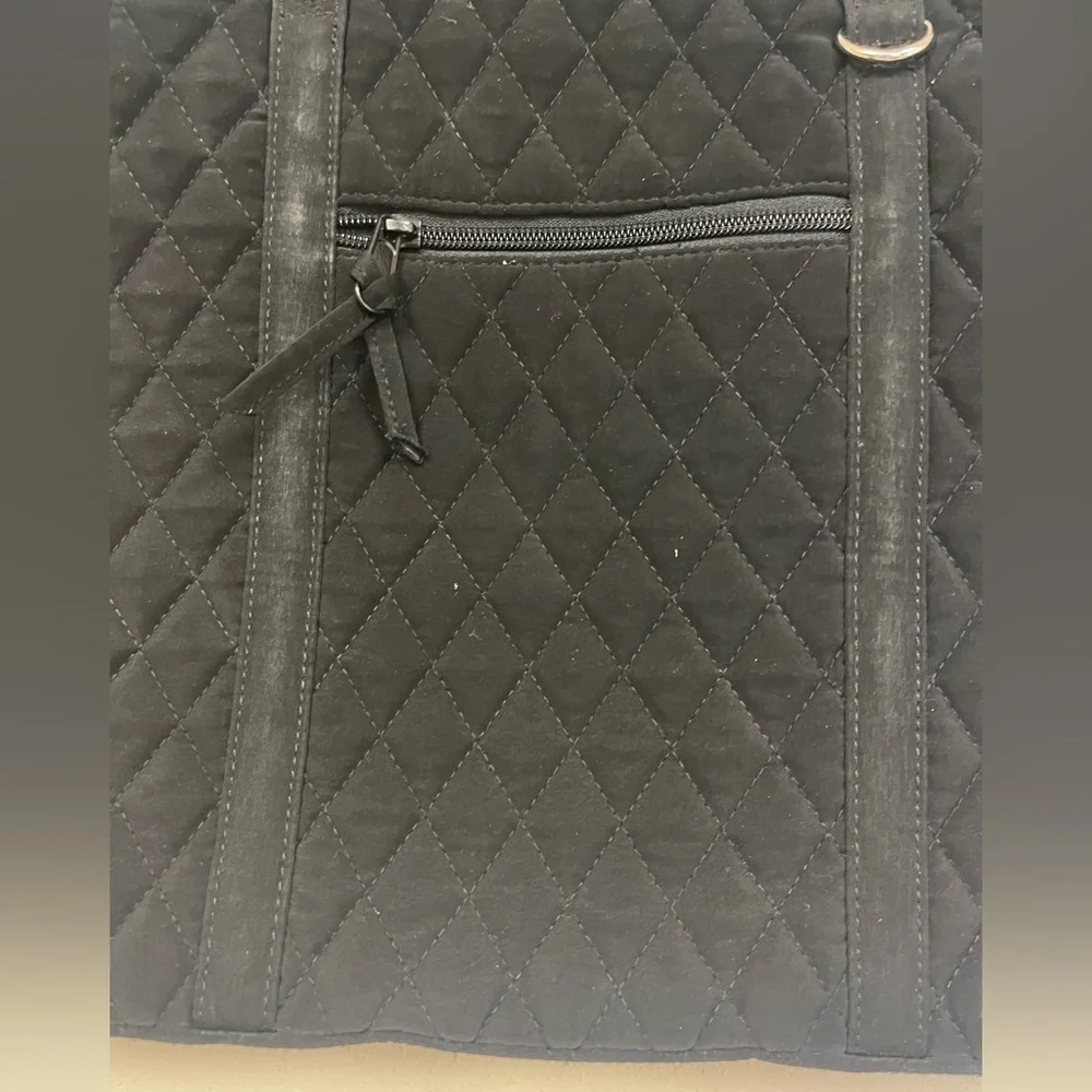 Vera Bradley Quilted Black Laptop Bag Organizer Business Casual Professional